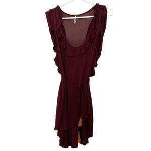Free people maroon tunic blouse S
